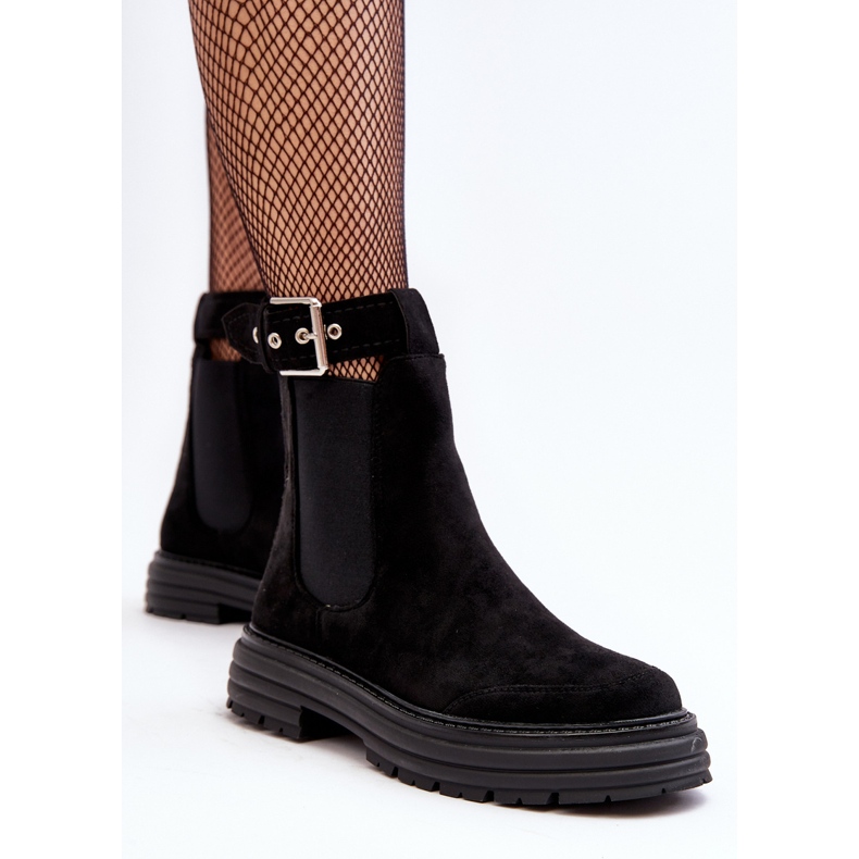 Chelsea-stövlar i mocka med massiv sula, Black Ozaro svart 1