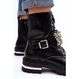 Damisolerade arbetarstövlar dekorerade svarta Lennen 2