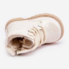 Ankelstövlar i lack för barn med dragkedja, Beige Tibbie 1