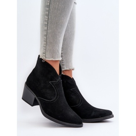 S.Barski Cowboystövlar i mocka med dragkedja D&amp;A SN622-29 Svart 2