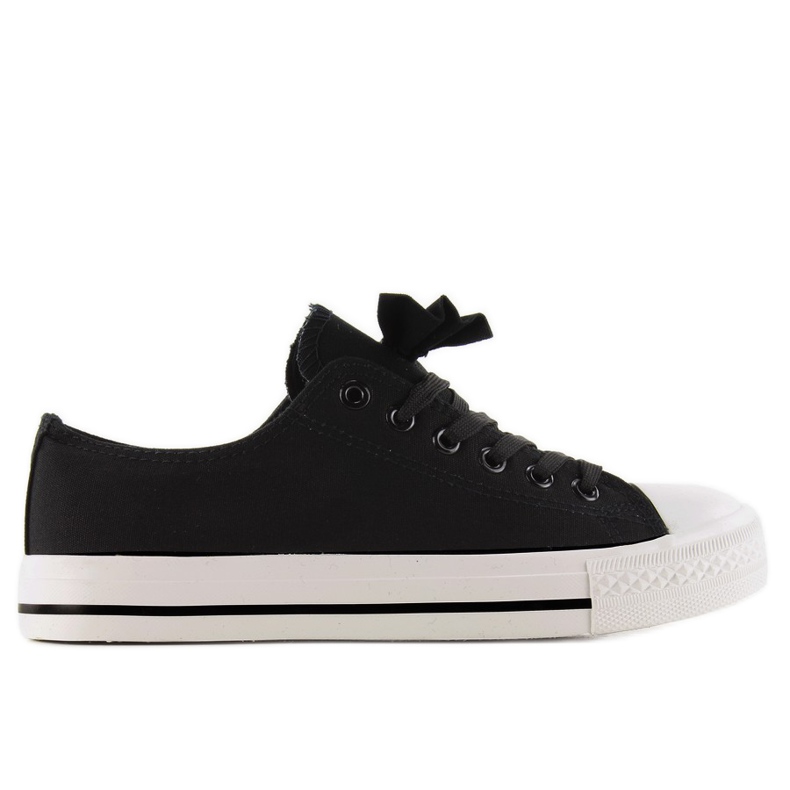 Canvas sneakers med rosett K-151 Svart 2