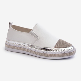 S.Barski Skinnskor för kvinnor på plattformen White D&amp;A LR370 vit 1