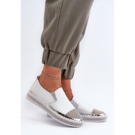 S.Barski Skinnskor för kvinnor på plattformen White D&amp;A LR370 vit 2