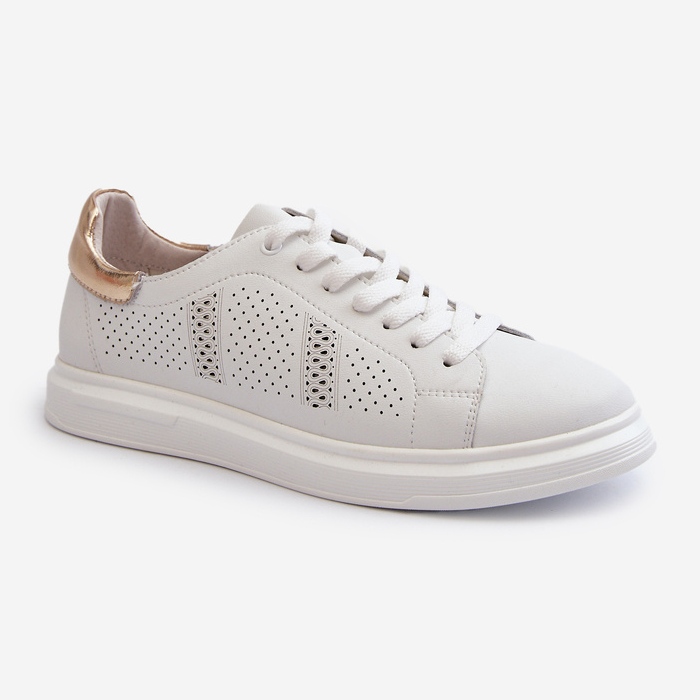 Lätt läder Sneakers för kvinnor Vita S.Barski LR760 1