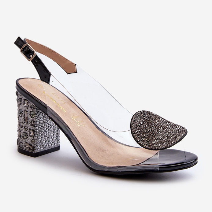 S.Barski Genomskinliga sandaler på hög klack Svart D&amp;A MR38-812 2