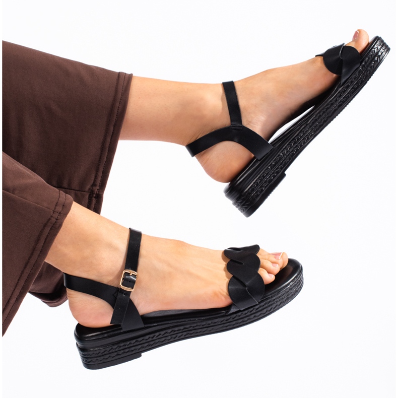 Sabrina Bekväma svarta damsandaler 1