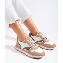 Beige sportskor för kvinnor 1