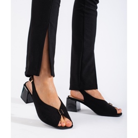 Goodin Eleganta svarta högklackade sandaler 1