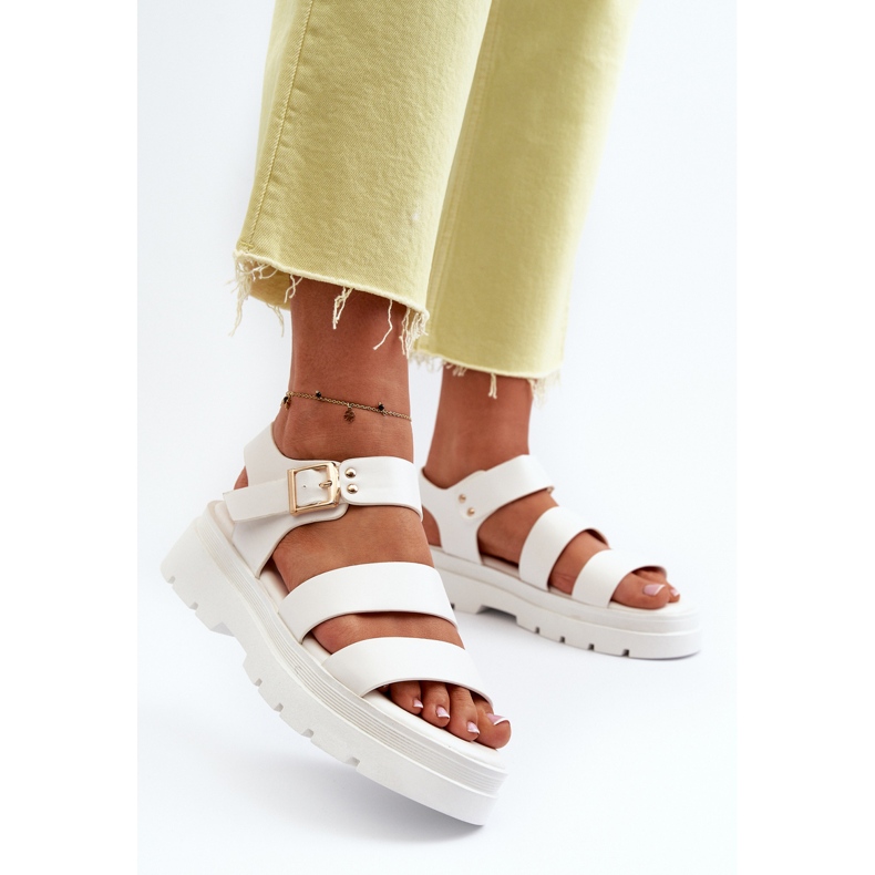 Damsandaler på en massiv sula, vit Nicarda 2