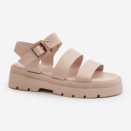 Beige Nicarda damsandaler på en tjock sula 2