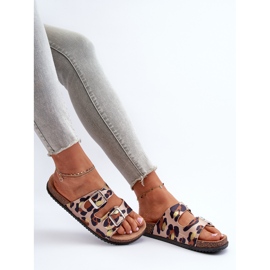 Beige och bruna flip-flops för kvinnor med spännen Oliena 1