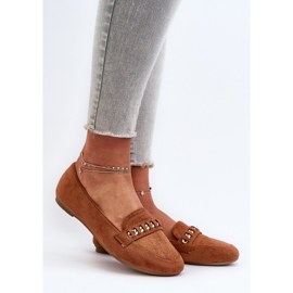 Glänsande dammockasiner med kedja Camel Aredilla brun 2