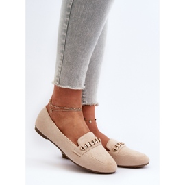 Glänsande dammockasiner med kedja, Beige Aredilla 2