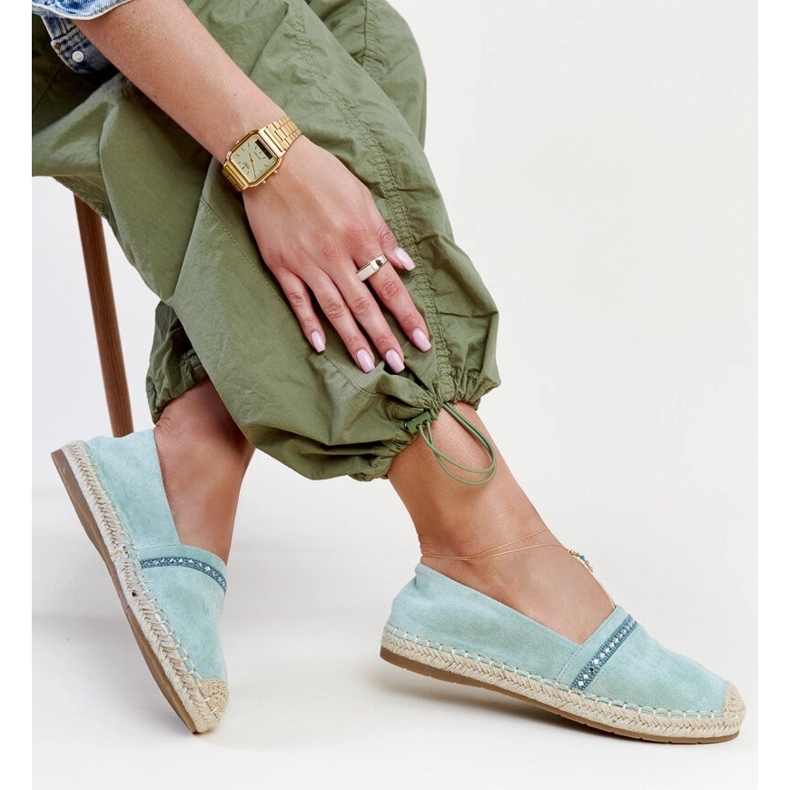 Gröna espadrillor med Abia strass 2