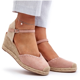 Joia Mocka Espadrillesandaler med fläta, rosa 4