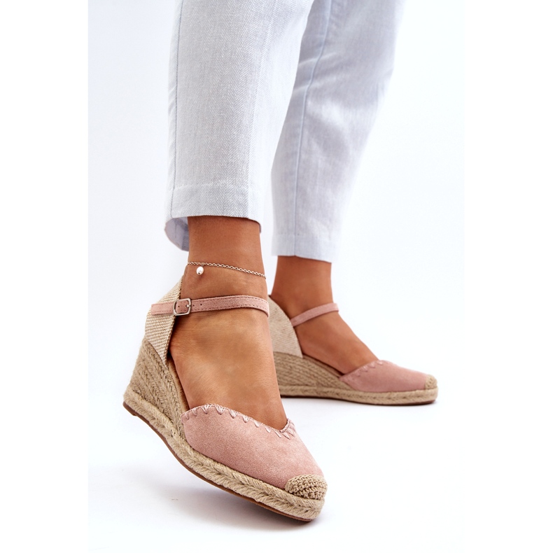 Joia Mocka Espadrillesandaler med fläta, rosa 1