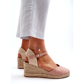 Joia Mocka Espadrillesandaler med fläta, rosa 3