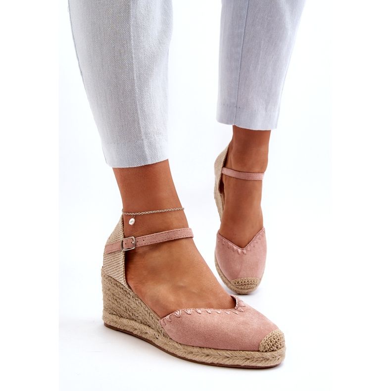 Joia Mocka Espadrillesandaler med fläta, rosa 2