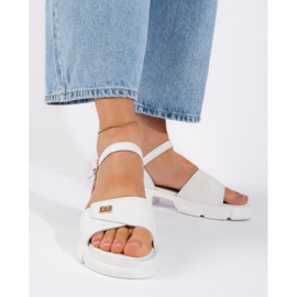 Goodin Bekväma vita lädersandaler för kvinnor 1