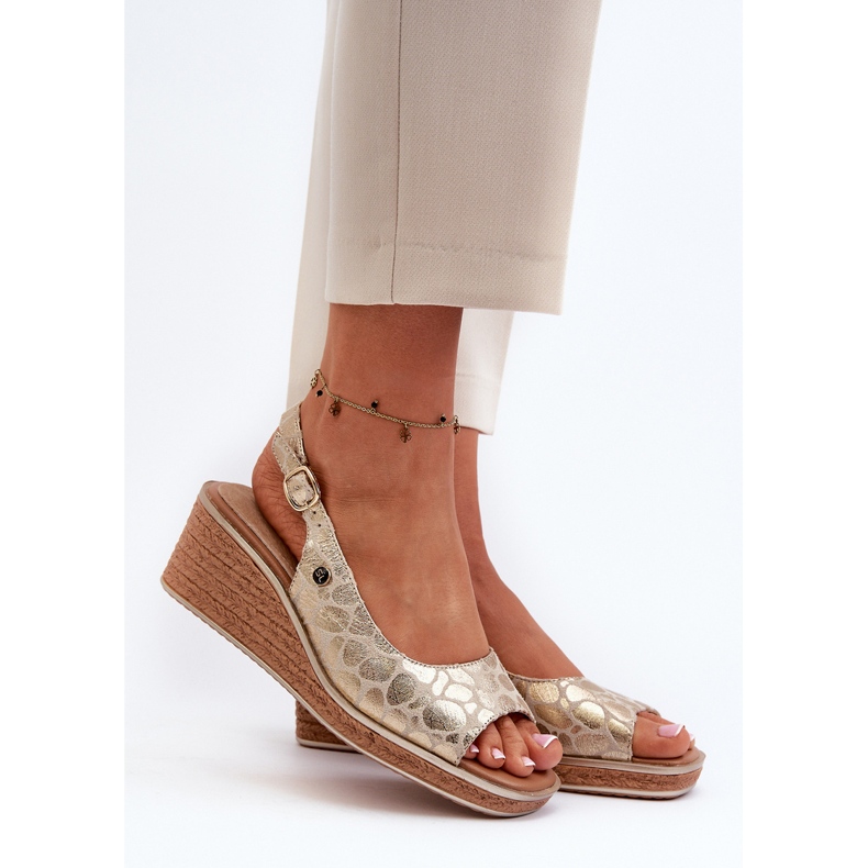 Sergio Leone SK301 guldsandaler för damer gyllene 2