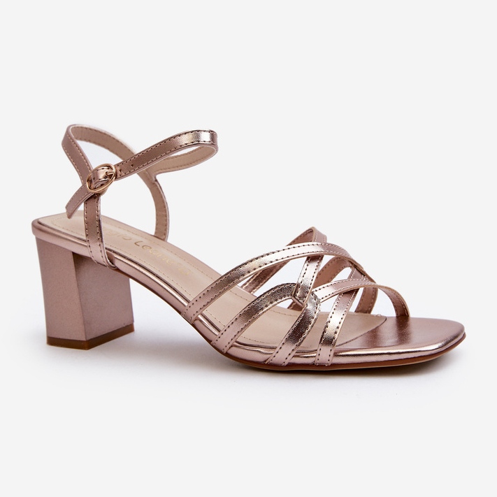 Damsandaler på hög klack Sergio Leone SK065 Guld gyllene 2