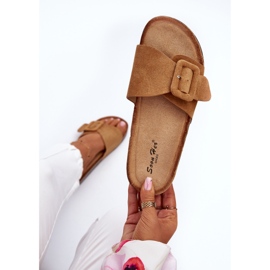 Ekomocka för damer Camel Laeltia flip-flops med spänne brun 1