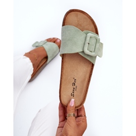 Eko mocka flip-flops för kvinnor med spänne, Mint Laeltia grön 1