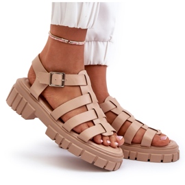 Romerska sandaler för kvinnor Beige Rosarose 10
