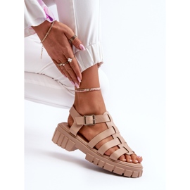 Romerska sandaler för kvinnor Beige Rosarose 9