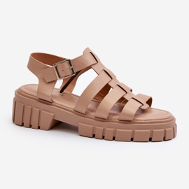 Romerska sandaler för kvinnor Beige Rosarose 2