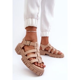 Romerska sandaler för kvinnor Beige Rosarose 3