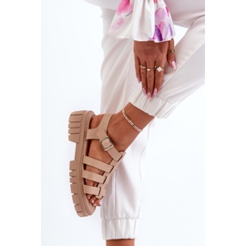 Romerska sandaler för kvinnor Beige Rosarose 7