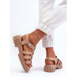 Romerska sandaler för kvinnor Beige Rosarose 8