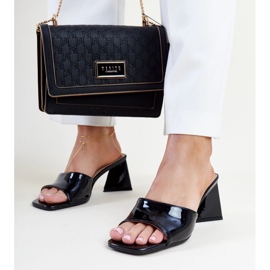 Svart patent Andela högklackade rutschkanor 1