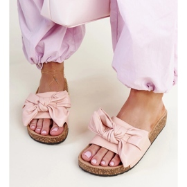 Rosa flip-flops med korksula och Petresa rosett 2