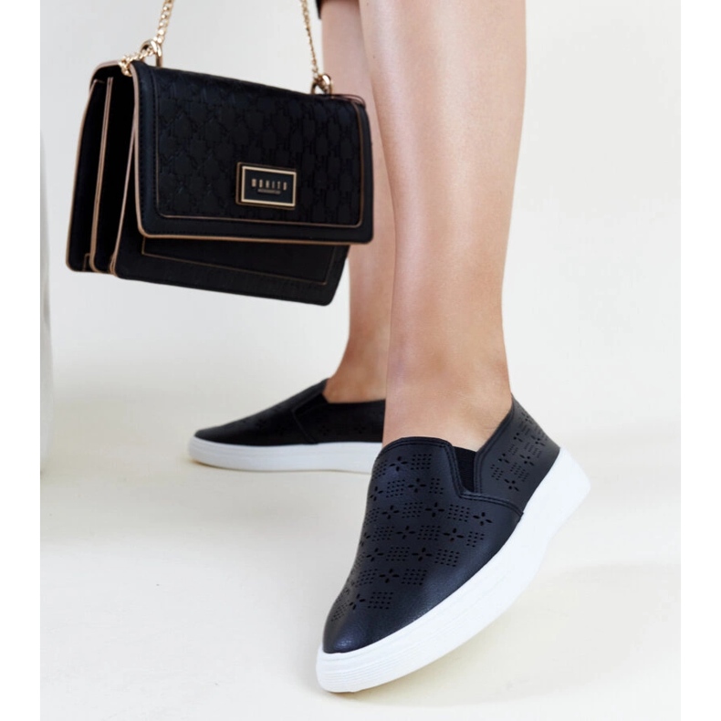 Svarta Hilal slip-on sneakers 2