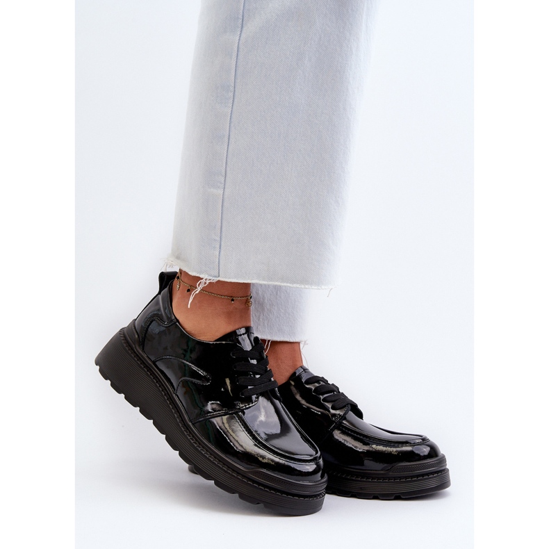 Lackskor för kvinnor, naturligt läder, svart Scadaria 2