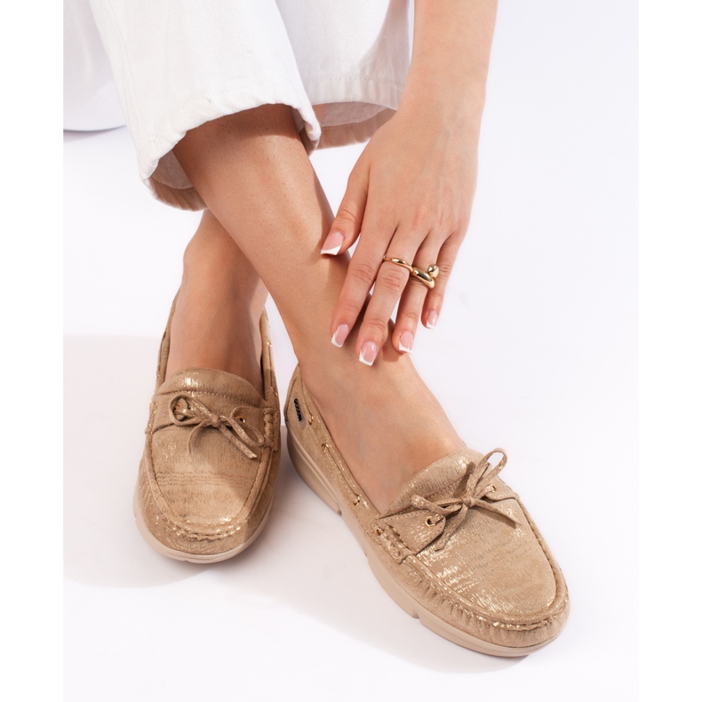 Goodin Bekväma beige loafers för dam 1