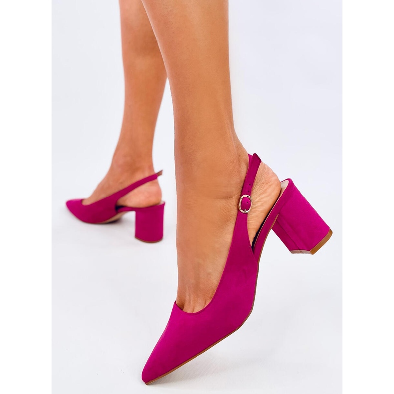 Soheil Fuchsia pumps med öppen häl rosa 2