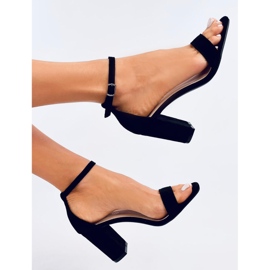 Monner Svarta sandaler med hög klack 1