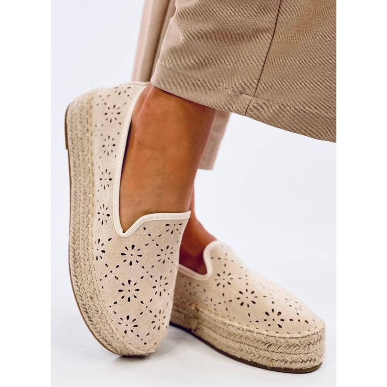 Rigois Beige genombrutna espadrillor 2
