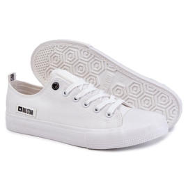 Mäns låga material sneakers Big Star KK174006 White vit 4
