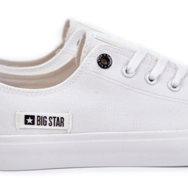 Mäns låga material sneakers Big Star KK174006 White vit 2