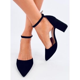 Pozzi Black pumps med ankelband svart 2