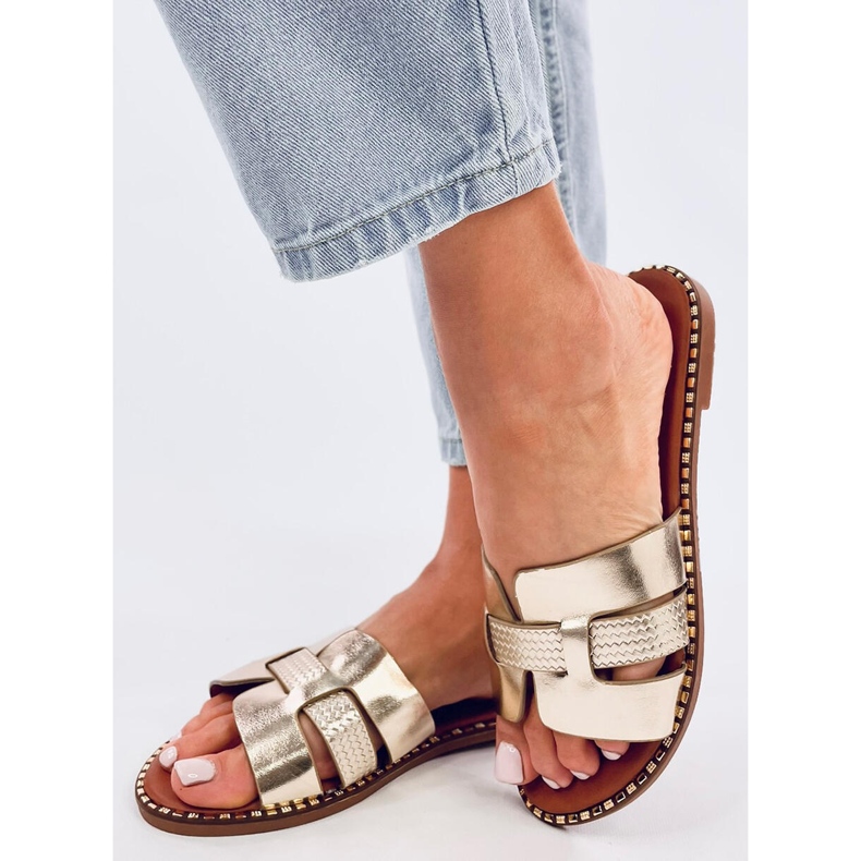 Eleganta Dalmasi Gold flipflops för kvinnor gyllene 2