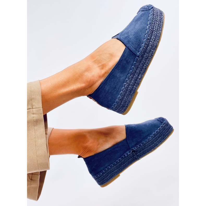 Poulain Blue espadrillor med tjock sula blå 2