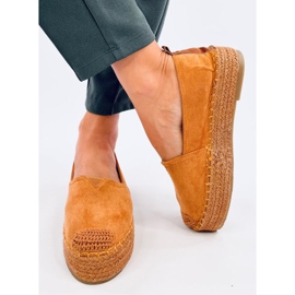 Espadrillor med tjock Poulain Camel sula brun 1