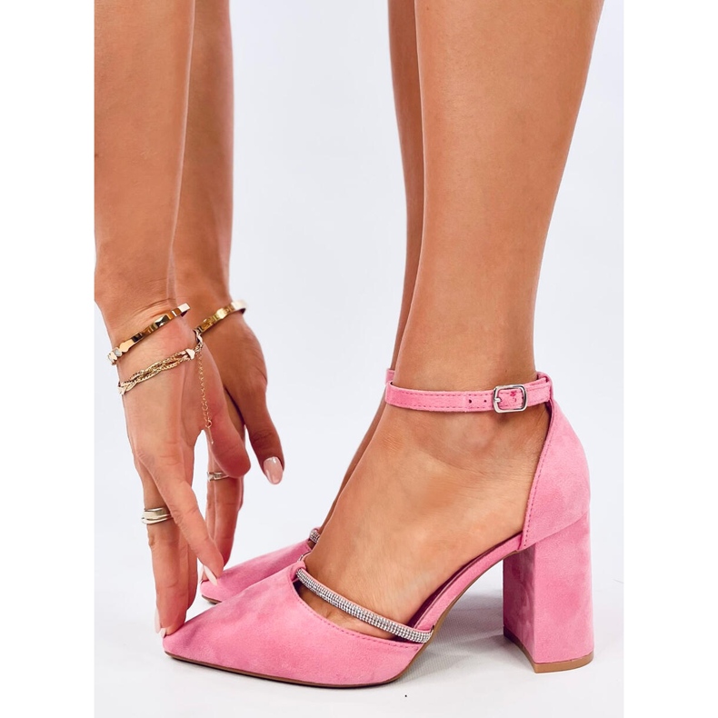 Ayari Pink högklackade pumps med remmar rosa 2