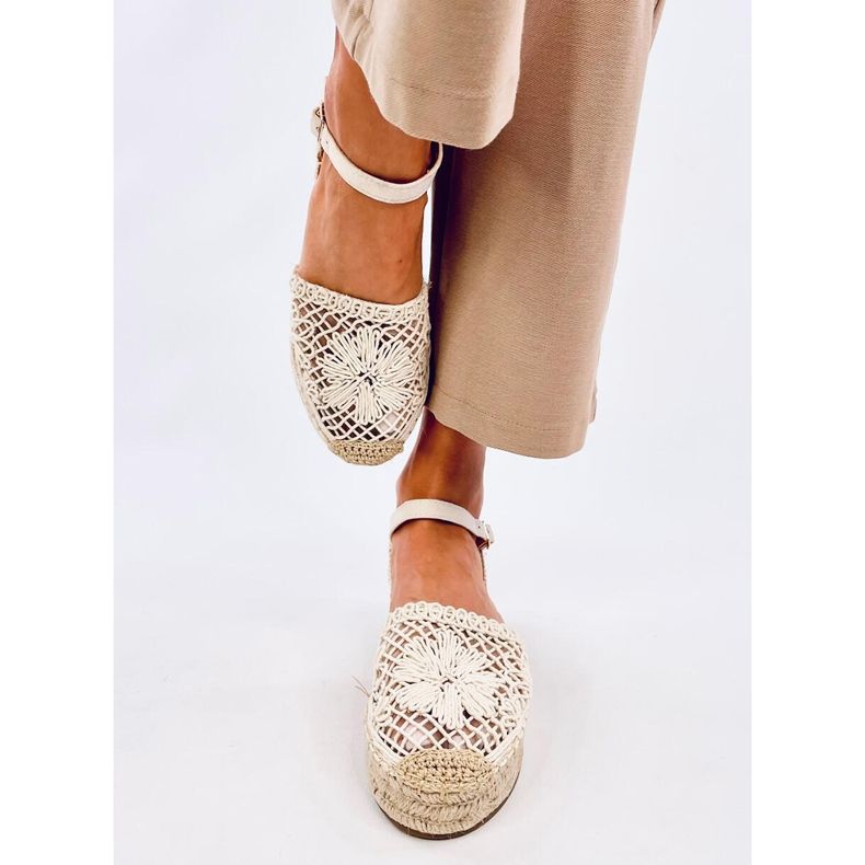 Premat Beige genombrutna espadrillesandaler 1