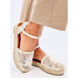 Premat Beige genombrutna espadrillesandaler 2